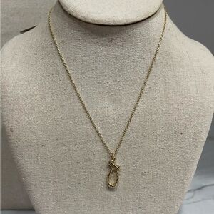 Stella & Dot Gold Rope Knot Pendant Necklace